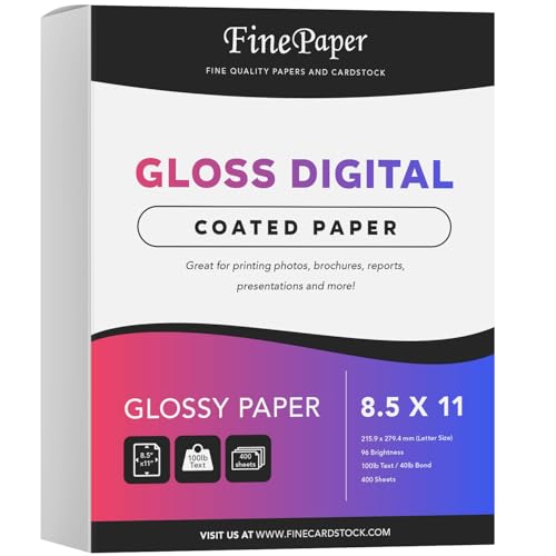 Hochglanz-Digitalpapier, 21,6 x 27,9 cm, perfekt für Farblaserdruck, Designvorschläge, Flyer, Broschüre, 21,6 x 27,9 cm Briefgröße, 45,4 kg Text (18,1 kg Bindung), 96 hell, säurefrei, glänzende von S Superfine Printing