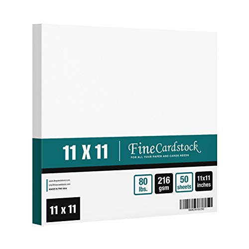 Quadratischer Karton, 27,9 x 27,9 cm, 36,3 kg Einband, weißes, dickes Kartonpapier, glatte Oberfläche, für Scrapbooking, Kunst und Handwerk, Hochzeitseinladungen, Visitenkarten, 50 Karten pro Packung Quadratischer Karton, 27,9 x 27,9 cm, 36,3 kg Einband, weißes, dickes Kartonpapier, glatte Oberfläche, für Scrapbooking, Kunst und Handwerk, Hochzeitseinladungen, Visitenkarten, 50 Karten pro Packung von S Superfine Printing