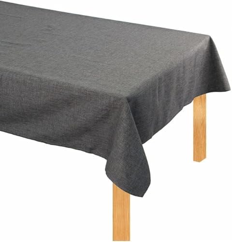 S&G PDA Fleckabweisende Tischdecke in Leinenoptik (Rauchfarben, 4-Sitzer 140 x 140 cm) von S&G