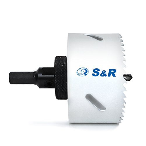 S&R Lochsäge, HSS Bi-Metall mit Lochsägenhalter HEX - QUICK und Zentrierbohrer, universal für Holz, Metall, Kunststoff, Gipskarton (68 mm) von S&R