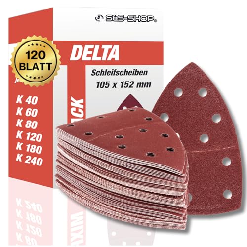 Klett Prio-Schleifdreiecke Mix, 120 Blatt, 105x152 mm, 11-Loch, 20x Korn 40/60/80/120/180/240, für Multischleifer, Schleifscheiben-Set, für Deltaschleifer und Multimaster Klett Prio-Schleifdreiecke Mix, 120 Blatt, 105x152 mm, 11-Loch, 20x Korn 40/60/80/120/180/240, für Multischleifer, Schleifscheiben-Set, für Deltaschleifer und Multimaster von S&S-Shop