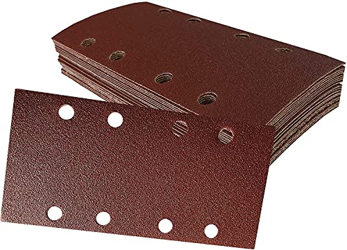 40 Blatt Schleifbogen Set | 93 x 190 mm - 8 Loch | je 10 x K60/80/120/240 | Klett Schleifblätter | Schwingschleifer Schleifpapier Schleifscheiben Schleifblätter | Schleifstreifen von S&S-Shop