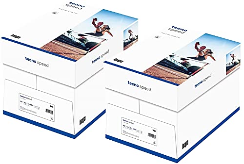 inapa tecno Speed Druckerpapier: 80 g/qm², A4, weiß, 5000 Blatt (2 Kartons à 2500 Blatt) - ideal für schnelles und problemloses Drucken von SAD