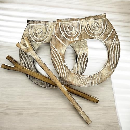 Vorhang-Raffhalter aus Holz, Eulenform, Vintage, rustikal, Vorhanghalter, traditioneller Fenster-dekorativer Halter (Eule) von S.B.ARTS