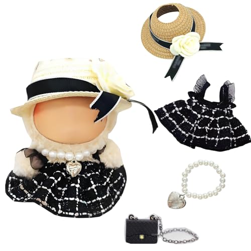 4 Stück Bekleidung für 17cm Labu Plüsch, pop-La-bu DIY Puppenkleidung, Cute Clothes,Plush Doll Clothes für bu-bu Puppe,Kuscheltier Kleidung Outfit für Sammler, Kindergeschenke(nur Bekleidungs zubehör) von S.F.Pachira