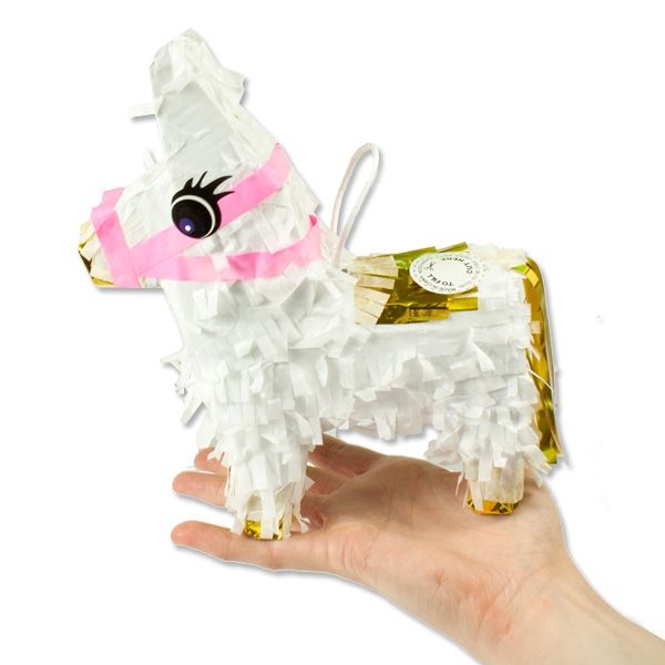 Pinata Esel Mini, weiß, gold, pink, 1 Stk, 19,5cm Pinata Esel Mini, weiß, gold, pink, 1 Stk, 19,5cm von S.P.R.I.N.G. Travel & Trading