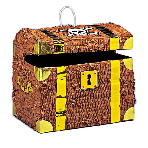 Pinata Schatzkiste aus Pappe ohne Füllung für Piratenparty, 30x23cm von S.P.R.I.N.G. Travel & Trading