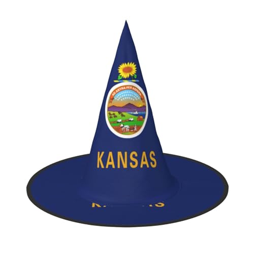 Kansas Staatsflagge Druck Karneval Halloween Hexenhut Faltbare Dekoration Party Zubehör Mottopartys Cosplay Kansas Staatsflagge Druck Karneval Halloween Hexenhut Faltbare Dekoration Party Zubehör Mottopartys Cosplay von SAAKE