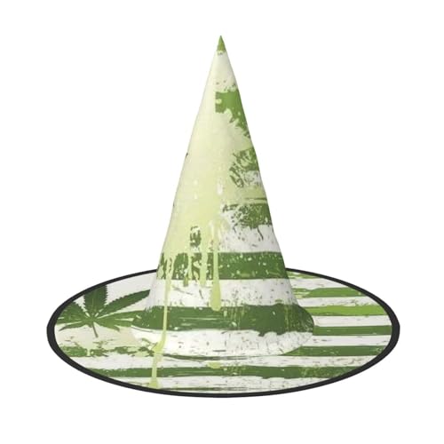 SAAKE Gras Topf Blatt Druck Karneval Halloween Hexenhut Faltbar Dekor Party Zubehör Mottopartys Cosplay SAAKE Gras Topf Blatt Druck Karneval Halloween Hexenhut Faltbar Dekor Party Zubehör Mottopartys Cosplay von SAAKE