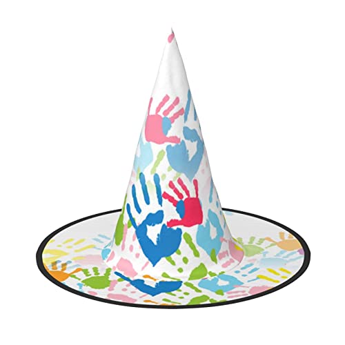 SAAKE Kinder-Handabdruck, Karneval, Halloween, Hexenhut, faltbar, Dekoration, Party-Zubehör, Mottopartys, Cosplay SAAKE Kinder-Handabdruck, Karneval, Halloween, Hexenhut, faltbar, Dekoration, Party-Zubehör, Mottopartys, Cosplay von SAAKE