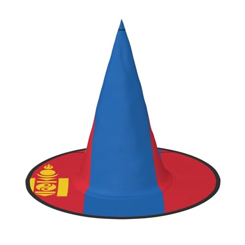 SAAKE Mongolische Flagge Druck Karneval Halloween Hexenhut Faltbare Dekoration Party Zubehör Mottopartys Cosplay von SAAKE