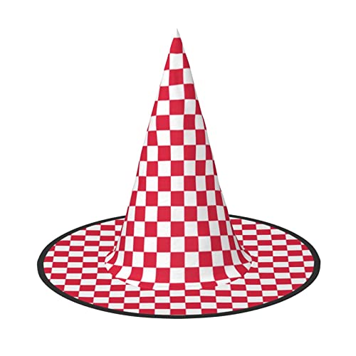 SAAKE Rot Weiß Druck Karneval Halloween Hexenhut Faltbar Dekor Party Zubehör Mottopartys Cosplay SAAKE Rot Weiß Druck Karneval Halloween Hexenhut Faltbar Dekor Party Zubehör Mottopartys Cosplay von SAAKE