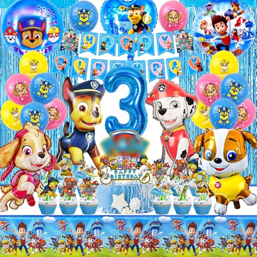 Paw Dog Geburtstag Deko 3 Jahre Set für Jungen – 39-Teiliges Party Zubehör – Leuchtende Farben, Hochwertige Ballons – Perfekt für Kindergeburtstage & Themenpartys – Einfach zu Montieren (Blau) Paw Dog Geburtstag Deko 3 Jahre Set für Jungen – 39-Teiliges Party Zubehör – Leuchtende Farben, Hochwertige Ballons – Perfekt für Kindergeburtstage & Themenpartys – Einfach zu Montieren (Blau) von SABAN