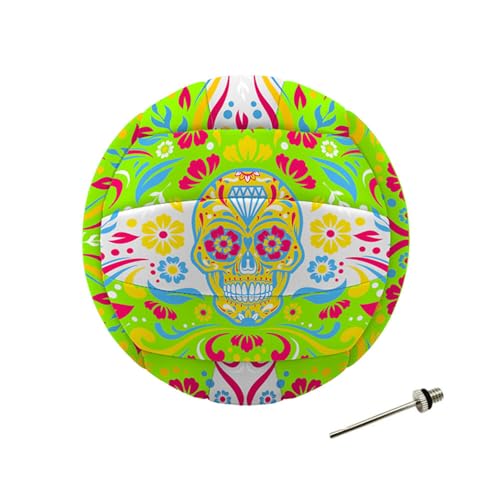 Beach Volleyball Sugar Größe 5 – genähtes Soft-Touch-Leder, rutschfest, inklusive Nadel, ideal für Strand, Camping, Park (Green) von SACAR