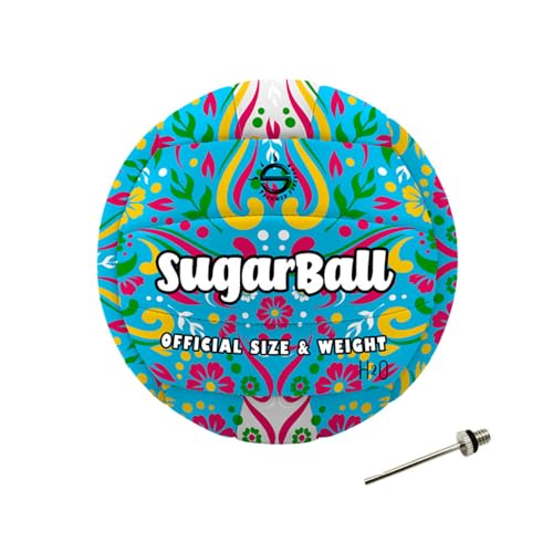 Beach Volleyball Sugar Size 5 – Genäht aus Leder Soft Touch rutschfest – Nadel im Lieferumfang enthalten – ideal für Strand, Camping, Park (Blau) von SACAR
