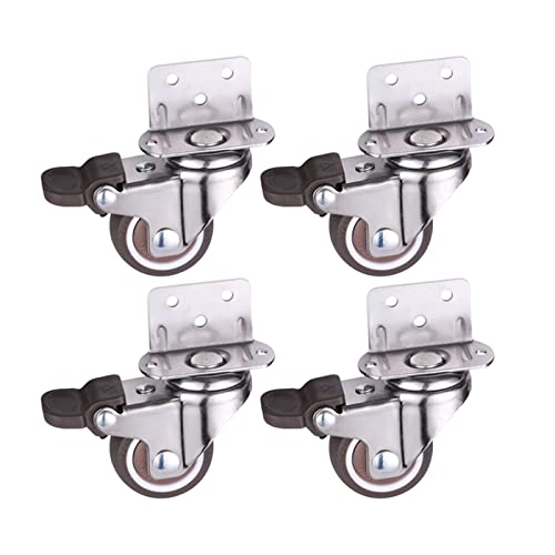Möbelrollen Rad L Typ Schwenkbare Stummbremse Caster Möbelbeschläge 4Pcs(C,1.25 inch) von SACVXOKD