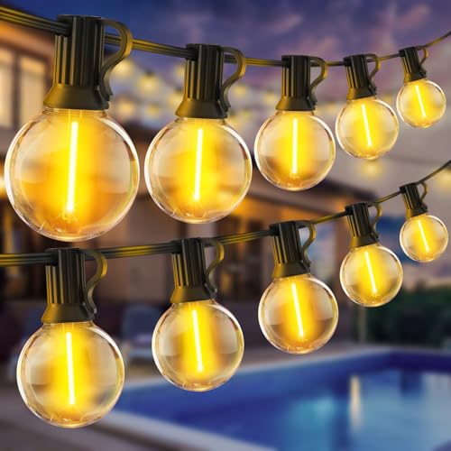SAEIHGAE Lichterkette Außen LED Strom Beleuchtung - 100ft Aussen 30m Outdoor String Lights Lichterketten Glühbirnen IP44 für Garden Pavillon mit G40 Wetterfest Glühbirne Balkon Terrasse Party von SAEIHGAE