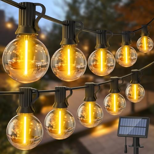 Solar Lichterkette LED für Aussen: 15M 50FT G40 LED Outdoor Solarlichterkette 3 Modi mit Wetterfest G40 Glühbirne IP65 Wasserdich Aussen Lichterketten für Balkon Garten Pavillon Terrasse Vorzelt Solar Lichterkette LED für Aussen: 15M 50FT G40 LED Outdoor Solarlichterkette 3 Modi mit Wetterfest G40 Glühbirne IP65 Wasserdich Aussen Lichterketten für Balkon Garten Pavillon Terrasse Vorzelt von SAEIHGAE