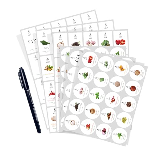 SAEIV Gewürzglas Etiketten Set mit 40 Fotorealistischen Motiven - Wasserdichte & Fettfeste Gewürzlabels in Modernem Design, Für Glasbehälter und Aufbewahrung SAEIV Gewürzglas Etiketten Set mit 40 Fotorealistischen Motiven - Wasserdichte & Fettfeste Gewürzlabels in Modernem Design, Für Glasbehälter und Aufbewahrung von SAEIV