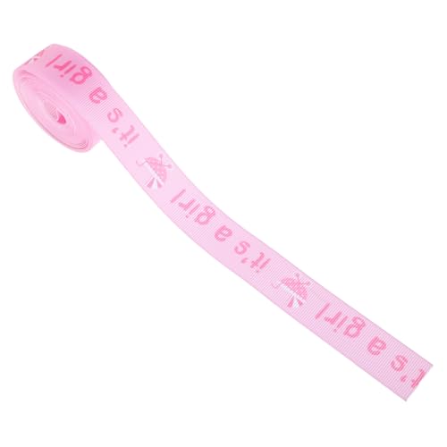 SAFIGLE 1 Rolle Babypartyband geburtstagsdekoration Geschenkband dekoratives Wickelband Boy Ribbon Babyband Bauernband Babyparty - Bänder für Jungen Seilband Polyester Rosa von SAFIGLE