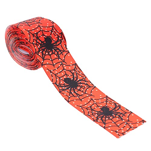 SAFIGLE 1 Rolle Halloween Dekorationsband mit Spinnenmuster Geschenkband für Kreative Verpackungen für Partys Diy Projekte und zu Halloween von SAFIGLE