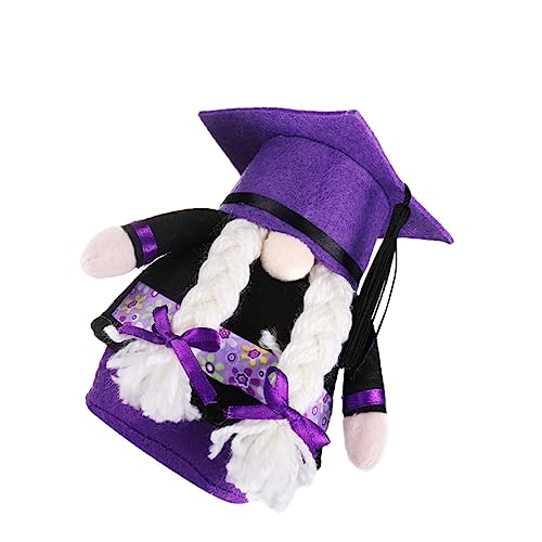 SAFIGLE 1 STK Abschluss Puppe Weihnachtsdeko Geschenk Stoff Ältere Eine Brille Tragen Ornamente Violett von SAFIGLE
