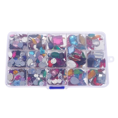 SAFIGLE 1 Satz Bunte Flachrücken Acryl Rhinestones für Diy mit Aufbewahrungsbox Hochzeits und Bastelmaterialien Dekorative Schmucksteine für Kleidung und Schuhe von SAFIGLE