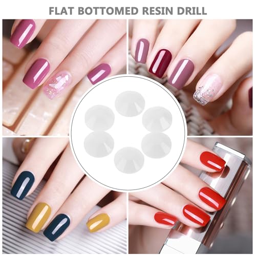 SAFIGLE 1 Set weiße Strasssteine für Nägel: funkelnde 3 mm weiße Harz-Strasssteine für Nagelkunst – flaches Design für einfaches Anbringen auf Brautkleidern und Handyhüllen von SAFIGLE