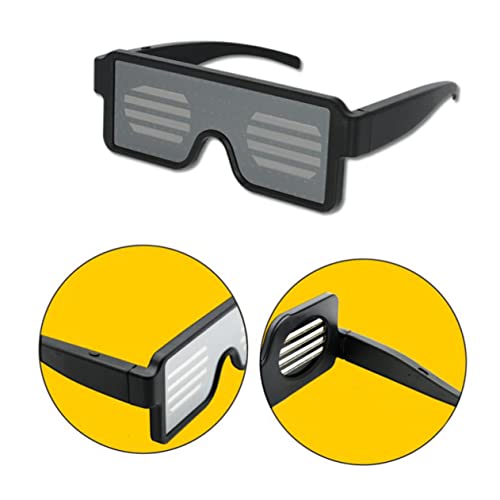 SAFIGLE 1 Stück Leuchtende LED Sonnenbrille mit Farben und Dynamischen Mustern für Partys Karneval und Feiern USB Aufladbare Spaßbrille für Unvergessliche von SAFIGLE