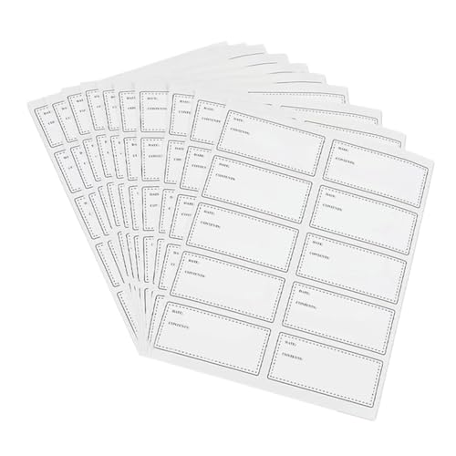 SAFIGLE 10 Blatt Selbstklebende Wasserdichte und Ölbeständige Flaschenetiketten Wiederverwendbare Lebensmittelkennzeichnung Beschriftbare Aufkleber für Ablaufdaten und Küchenorganisation SAFIGLE 10 Blatt Selbstklebende Wasserdichte und Ölbeständige Flaschenetiketten Wiederverwendbare Lebensmittelkennzeichnung Beschriftbare Aufkleber für Ablaufdaten und Küchenorganisation von SAFIGLE