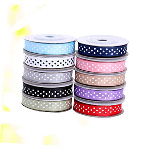 SAFIGLE 10 Rollen Teiliges Breites Gepunktetes Schleifenband Yards pro Vielseitiges Satin dekoband für Geschenkverpackung Partydekoration DIY basteln und Festliche Accessoires Gemischte von SAFIGLE