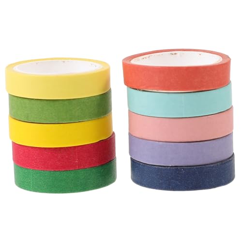 SAFIGLE 10 Rollen Washi Tape DIY Klebeband für Scrapbooking Journaling Dekoration Lang Genug zum Schneiden Farbenfrohe Papierstreifen für Kreative Bastelprojekte SAFIGLE 10 Rollen Washi Tape DIY Klebeband für Scrapbooking Journaling Dekoration Lang Genug zum Schneiden Farbenfrohe Papierstreifen für Kreative Bastelprojekte von SAFIGLE