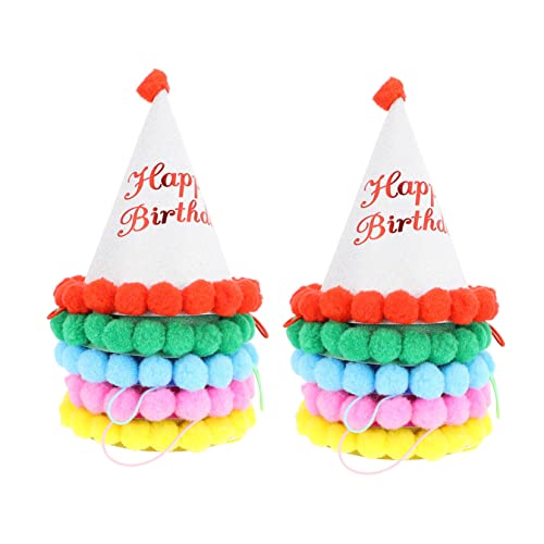 SAFIGLE 10st Geburtstagshut Partyhüte Bommel Kopfbedeckung Für Geburtstagsfeiern Partykegelhüte Kegelhüte Für Kinder Partyhüte Für Kinder Tiara Baby Bilden Bommelmütze Glitzerpapier von SAFIGLE