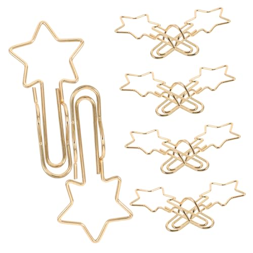 SAFIGLE 10 Stück Metal Pen Clips Multifunktionale Stifthalter Kreative Büroklammern Stern Design für Notizbücher Planer Journale Schreibwaren für Zuhause von SAFIGLE