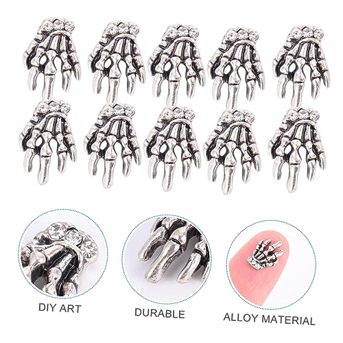 SAFIGLE 10 Stück Teiliges Alloy Skeleton Hand Nageldekorationen DIY Maniküre Zubehör Selbstklebend Geeignet für Natürliche und Künstliche Nägel für Salon und Zuhause Nagelkunst für Party SAFIGLE 10 Stück Teiliges Alloy Skeleton Hand Nageldekorationen DIY Maniküre Zubehör Selbstklebend Geeignet für Natürliche und Künstliche Nägel für Salon und Zuhause Nagelkunst für Party von SAFIGLE