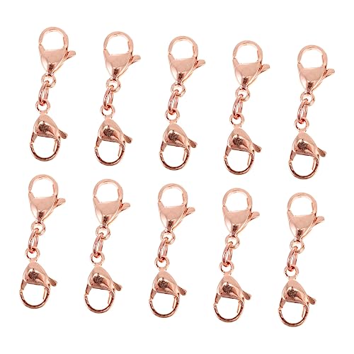 SAFIGLE 10 Stück Teiliges Multifunktionale Doppel lobster verschlüsse aus Edelstahl Roségoldfarbene Karabinerverschlüsse für DIY Schmuckherstellung Armband Halskette Schlüsselanhänger SAFIGLE 10 Stück Teiliges Multifunktionale Doppel lobster verschlüsse aus Edelstahl Roségoldfarbene Karabinerverschlüsse für DIY Schmuckherstellung Armband Halskette Schlüsselanhänger von SAFIGLE