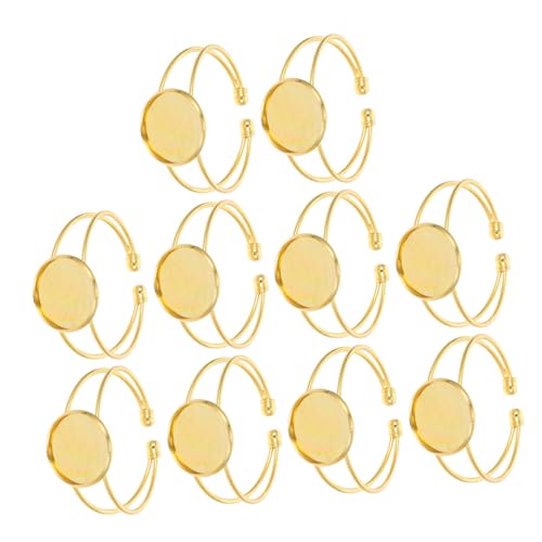 SAFIGLE 10 Stück Teiliges Verstellbares Schmucktablett aus Kupfer Runde DIY Armband Basis mit Offenem Langlebiges Blank Armband Zubehör für Schmuckherstellung von SAFIGLE