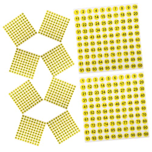 SAFIGLE 100 Blatt Wasserfeste selbstklebende Zahlenaufkleber runde Nummernlabels gelbe Fläche mit schwarzer Schrift zum Beschriften von Kleidung Schuhen Kästen und Klassenzimmern SAFIGLE 100 Blatt Wasserfeste selbstklebende Zahlenaufkleber runde Nummernlabels gelbe Fläche mit schwarzer Schrift zum Beschriften von Kleidung Schuhen Kästen und Klassenzimmern von SAFIGLE