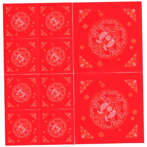 SAFIGLE 100 Stück Chinesische Fu Aufkleberpapier Türpaare Frühlingspaare Sumi Papier Kleine Frühlingsfestpaare Frühlings Fu Paare Chinesische Hängende Paardekoration Türpaar Rot von SAFIGLE