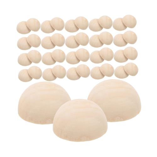SAFIGLE 100 Stück Halbe Holzperlen Naturbelassen zum Basteln DIY Halbkugeln für Schmuckherstellung Armbänder Halsketten Holzperlen Zubehör von SAFIGLE