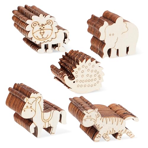 SAFIGLE 100 Stück Holzformen Tierfiguren Holzscheiben zum Basteln Naturmaterialien DIY Tierembellishments für Kinderhandwerk und Saisonale Dekoration SAFIGLE 100 Stück Holzformen Tierfiguren Holzscheiben zum Basteln Naturmaterialien DIY Tierembellishments für Kinderhandwerk und Saisonale Dekoration von SAFIGLE