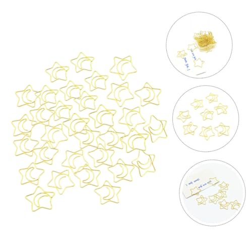 SAFIGLE 100 Stück Mini Stern Metall Büroklammern Vielseitige Craft Clips für Fotos Dokumente Notizen Praktische Glatte Design Büroklammern für Schule und Bürogebrauch von SAFIGLE