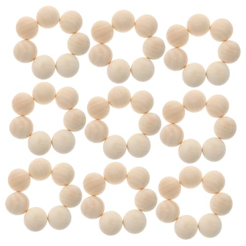 SAFIGLE 100 Stück Naturbelassene Halb runde Holzperlen für DIY Schmuckherstellung Langlebige Holzkugeln ohne Farbe Vielseitig Einsetzbar für Bastelbedarf und Kreative Handarbeiten von SAFIGLE
