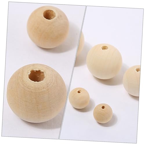 SAFIGLE 100 Stück Naturholz Perlen mit Runde Holzperlen zum Basteln Schmuckherstellung DIY Holzperlen für Armbänder und Dekorationen von SAFIGLE