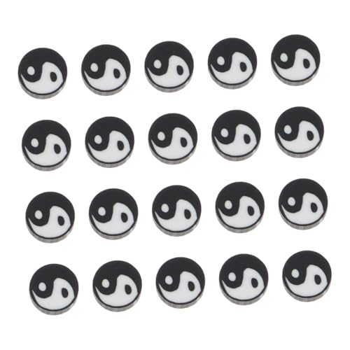 SAFIGLE 100 Stück Tai Chi Bagua Spacer Perlen Dualismus Runde Polymer Clay Perlen für DIY Schmuckherstellung Armband Halskette Anhänger Zubehör von SAFIGLE