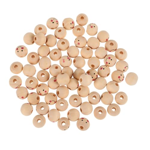 SAFIGLE 100 Stück Teiliges Holzperlen Lachenden Gesichtern Runde Natürliche Holzperlen zum Auffädeln DIY Schmuckzubehör für Damen und Herren für Armbänder und Halsketten SAFIGLE 100 Stück Teiliges Holzperlen Lachenden Gesichtern Runde Natürliche Holzperlen zum Auffädeln DIY Schmuckzubehör für Damen und Herren für Armbänder und Halsketten von SAFIGLE