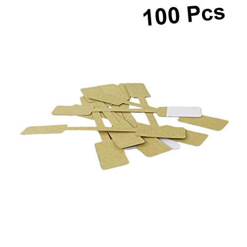 SAFIGLE 100Blätter Schmuckmarkierungsanhänger aus Kraftpapier Quadratische Preisschilder Selbstklebende Etiketten für Schmuck Kleidung und Kunsthandwerk von SAFIGLE