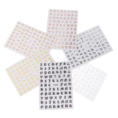 SAFIGLE 10Blätter Maniküre Nagelaufkleber Abstrakte Englische Buchstaben Nagelpflaster Nagelkunst Sticker für Kreative DIY Dekoration Farben Set SAFIGLE 10Blätter Maniküre Nagelaufkleber Abstrakte Englische Buchstaben Nagelpflaster Nagelkunst Sticker für Kreative DIY Dekoration Farben Set von SAFIGLE