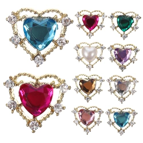 SAFIGLE 10Stücke Herz Nagel Charms Strasssteine für DIY Nagelkunst Glänzende Maniküre Zubehör Vielseitig Einsetzbar für Schmuckherstellung und Kreative Bastelprojekte SAFIGLE 10Stücke Herz Nagel Charms Strasssteine für DIY Nagelkunst Glänzende Maniküre Zubehör Vielseitig Einsetzbar für Schmuckherstellung und Kreative Bastelprojekte von SAFIGLE