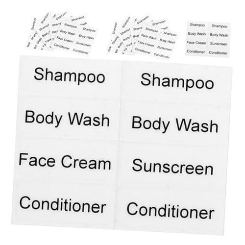 SAFIGLE 12 Blätter Spenderflaschenetiketten Reise Toilettenartikel Wasserflaschenetiketten Wasserfeste Etiketten Badezimmer Hautpflege Leere Flaschen Kosmetik Wasserfeste von SAFIGLE